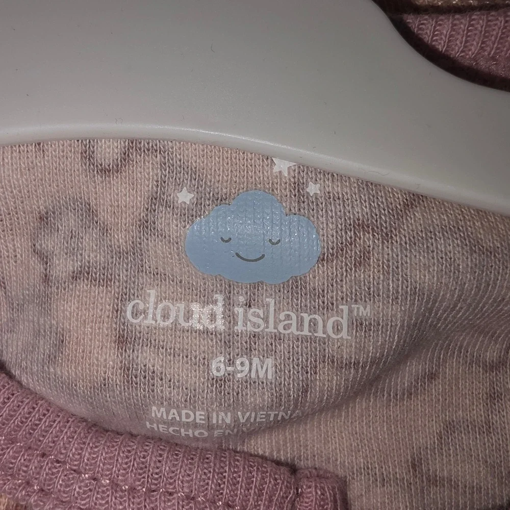 Cloud Island Baby Girls 3-Pack Cotton Sleep and Play Floral Stripe Pink 6-9M